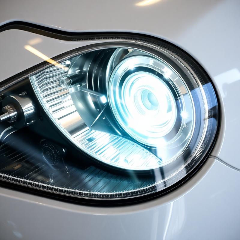 Crystal clear restored car headlight