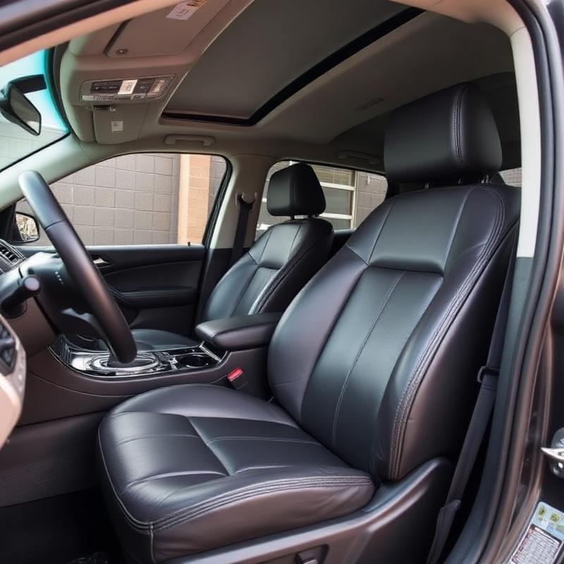 Spotless SUV interior with conditioned leather seats